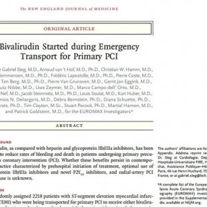 院前比伐卢定可减少PCI引起的出血